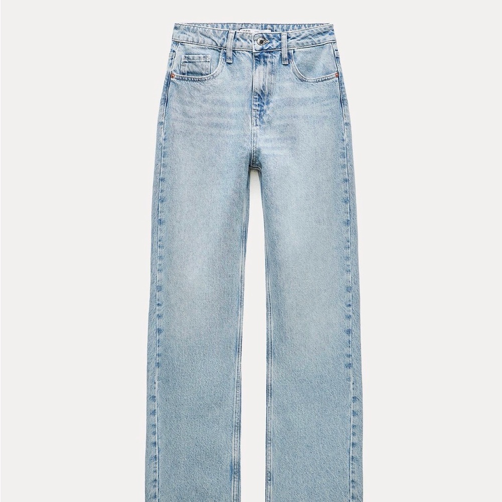 Zara Light Blue Straight Leg Jeans